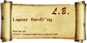 Lagner Berény névjegykártya